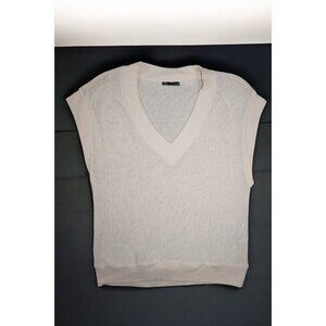 Zara Mesh Openwork V-neck Solid Cotton Knit Vest Used L